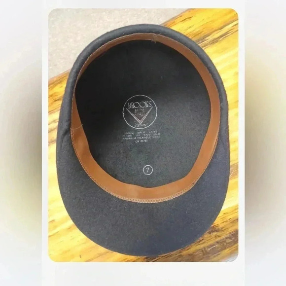 💥HOST PICK💥Brooks Stetson Newsboy Cap Size 7 Black Wool Made England Vintage - Picture 6 of 6